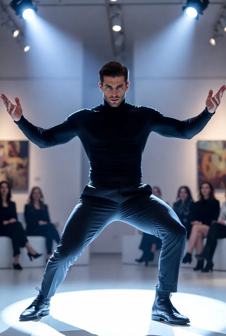 מייקל במופע כוח אתלטי במסיבת רווקות בווילה