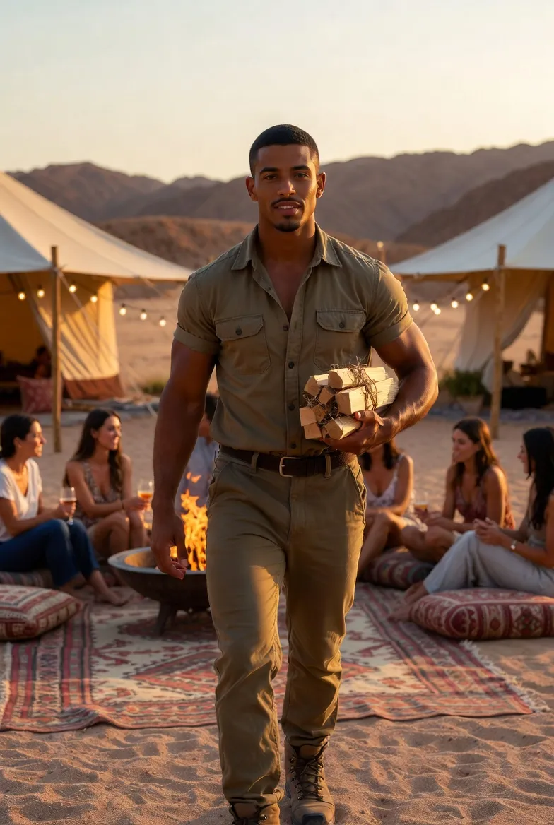 מתן כמדריך ספארי מפתיע ביום הולדת בגלמפינג במדבר