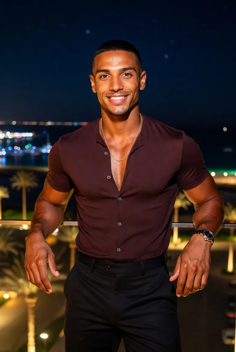 מתן במופע VIP על גג מלון באילת בלילה