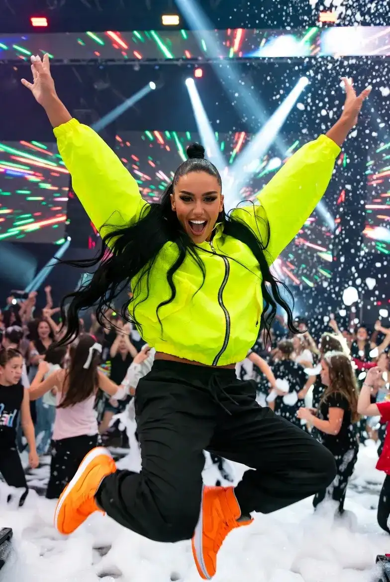 לונה רוקדת גו-גו על הרחבה במסיבת בר מצווה