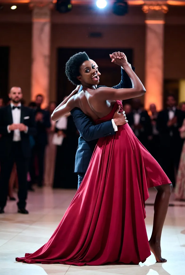 ליאן רוקדת רומבה לטינית עם בן זוג באירוע חברה