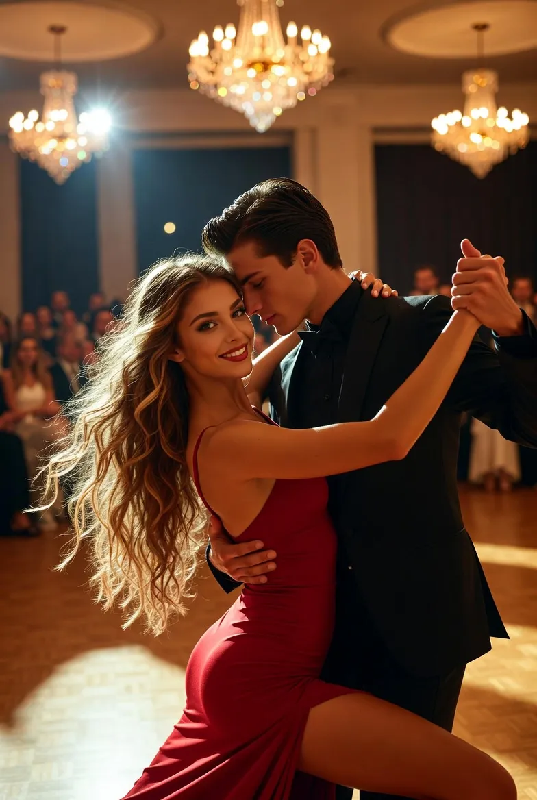 מאיה רוקדת טנגו ארגנטינאי עם בן זוג בחתונה