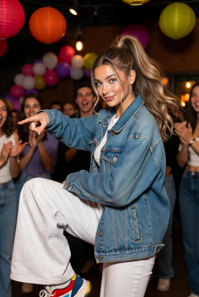 שקד רוקדת גו-גו על הרחבה במסיבת בת מצווה