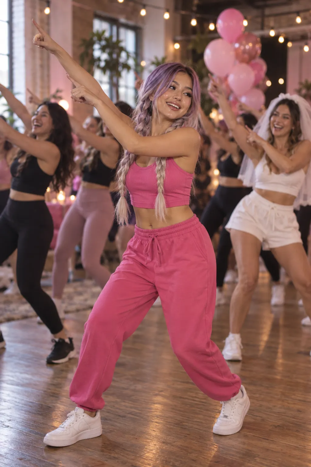 קסניה מעבירה סדנת ריקוד במסיבת רווקות